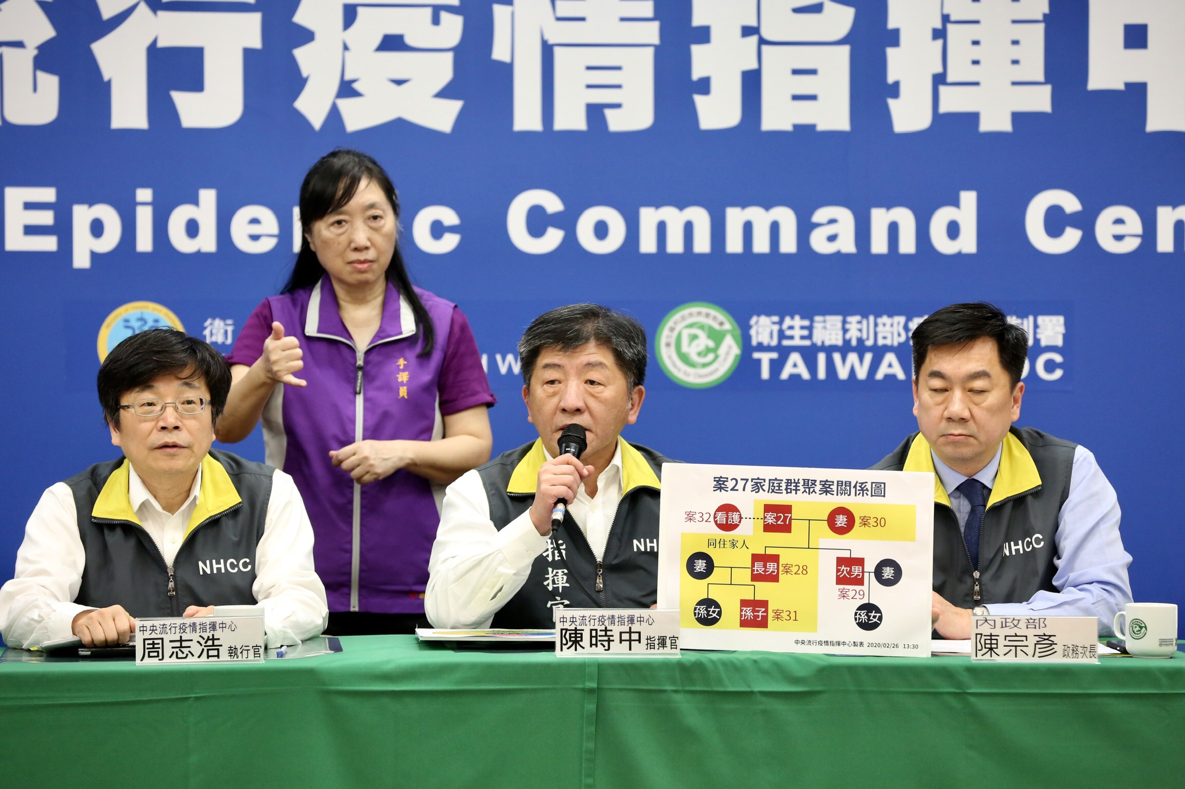 中央流行疫情指揮中心召開記者會，宣布我新增第32例新冠肺炎確診病患。