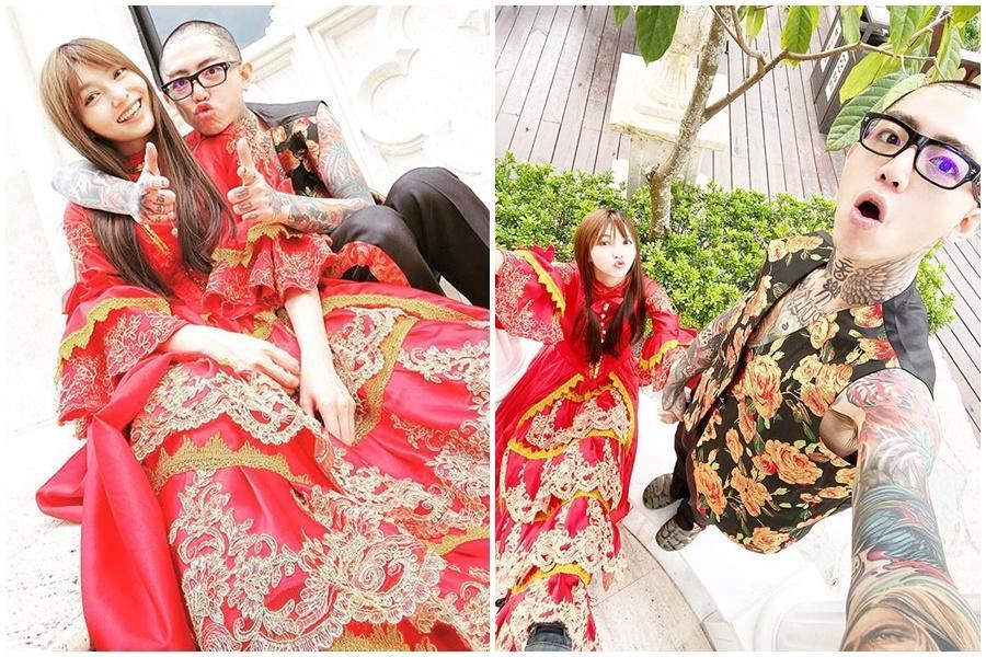 謝和弦雖與Keanna的離婚手續尚未完成，但他已和莉婭求婚，並且在28日釋出疑似婚紗照的各種合照。（翻攝謝和弦IG）