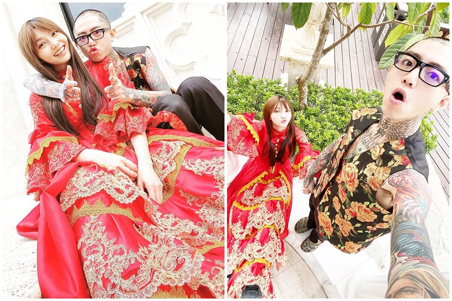 謝和弦雖與Keanna的離婚手續尚未完成，但他已和莉婭求婚，並且在28日釋出疑似婚紗照的各種合照。（翻攝謝和弦IG）