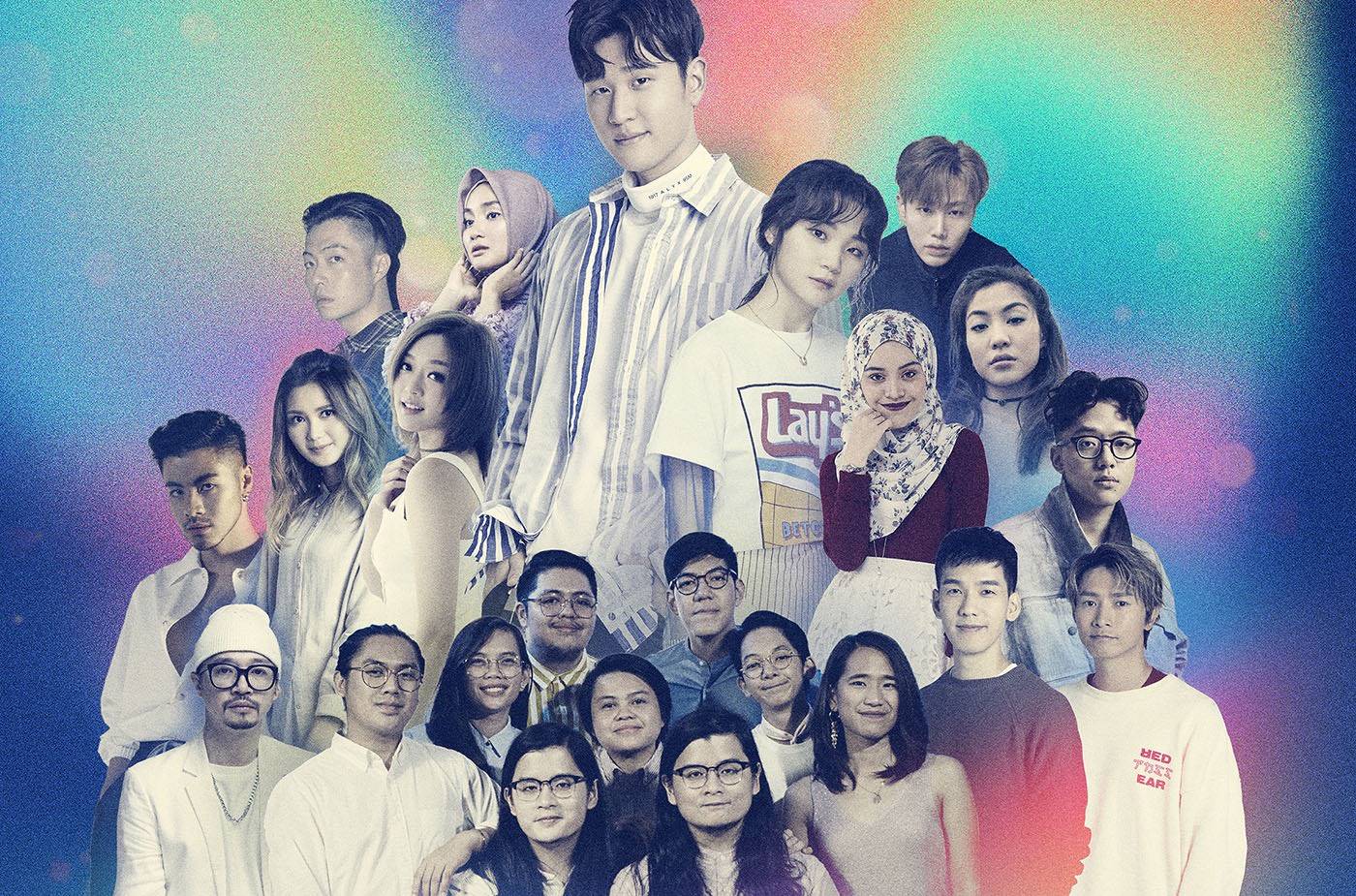 周興哲登高一呼9地14組歌手灌錄〈一樣美麗_同心版〉，並將版稅全捐出。（索尼音樂提供）