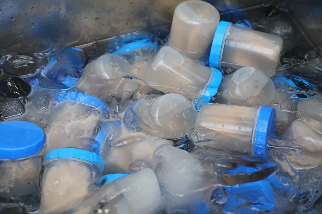 芋頭都用罐子先裝好，盛入碗裡時可確保成塊不散開。