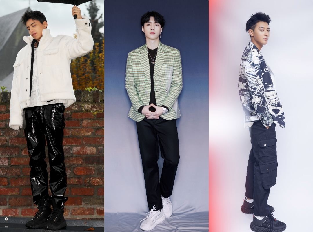 王大陸、張藝興、黃子韜都穿著Giuseppe Zanotti URCHIN海膽鞋款亮相。（Giuseppe Zanotti提供）