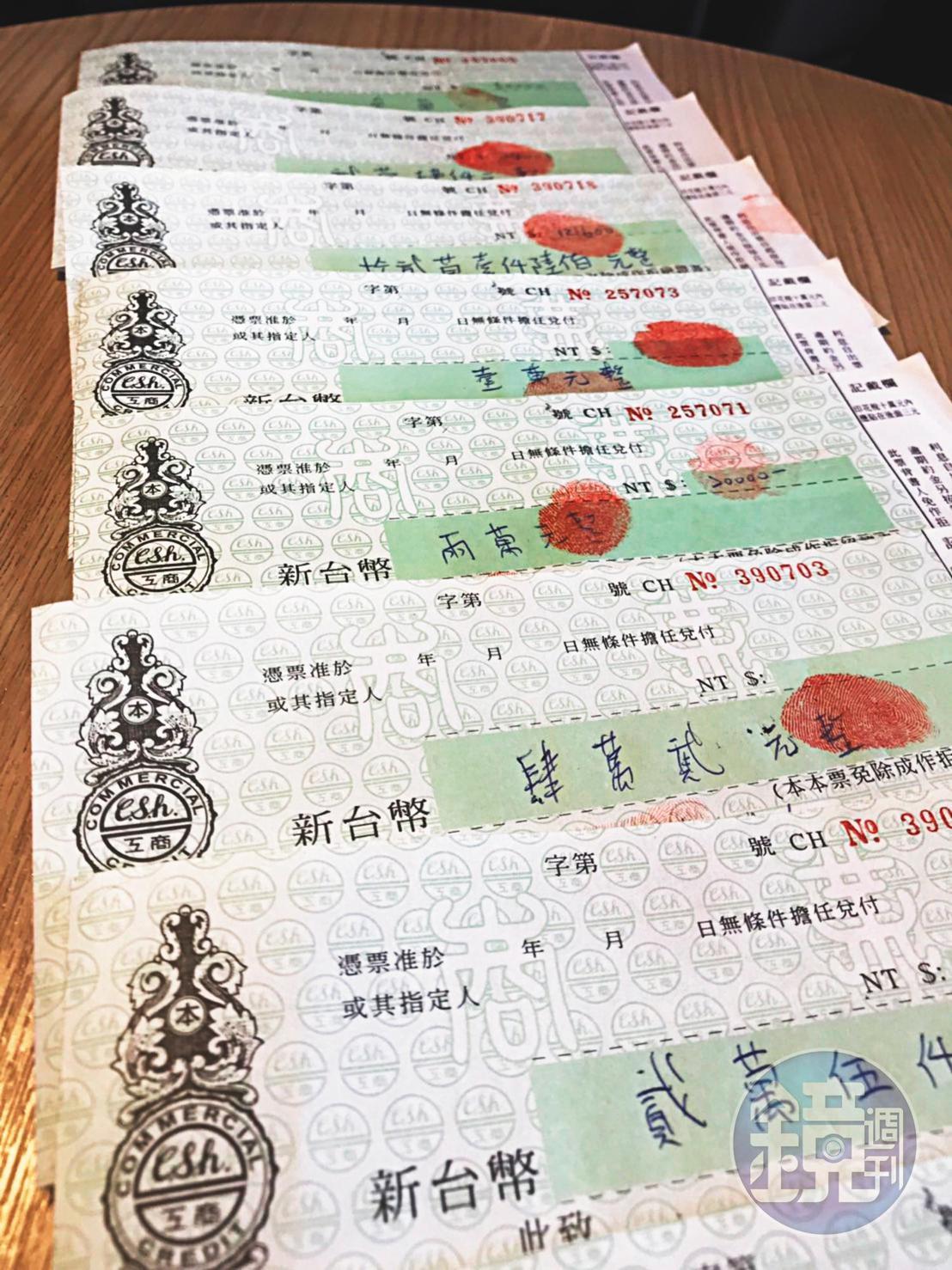 陳姓中士曾簽下多張本票,強調願意還款,最後卻食言。