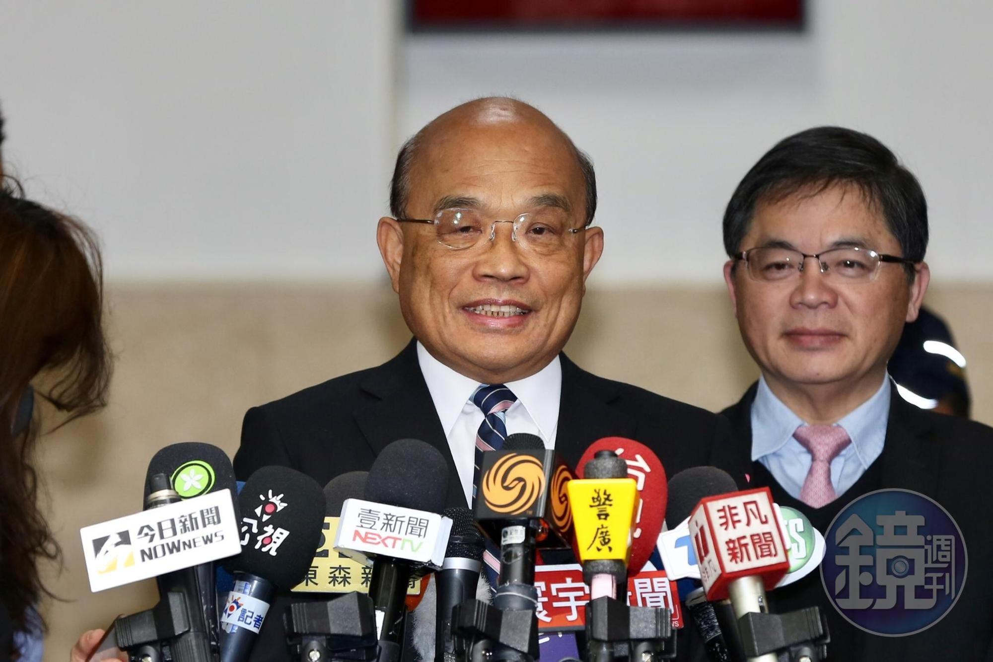 行政院長蘇貞昌今早接受媒體訪問。
