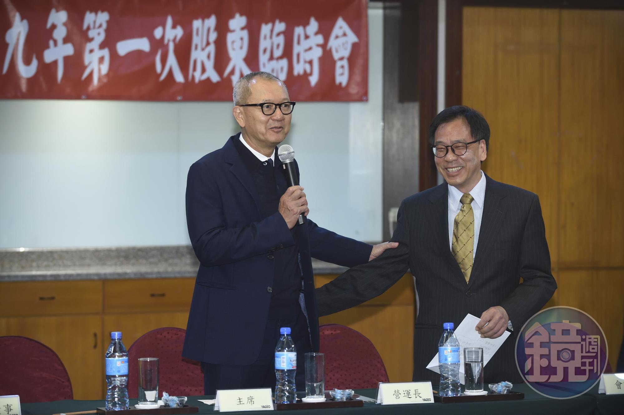 國巨董事長陳泰銘（左），找來佳世達前財務長王淡如出任營運長一職（右）。