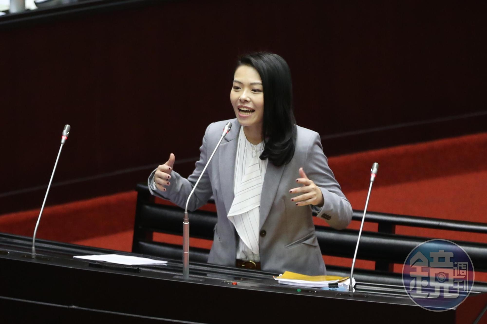 台灣民眾黨立委高虹安初次質詢。