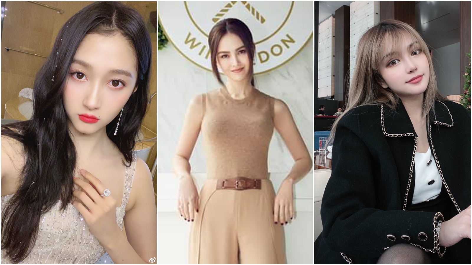 天王們的女友也是如此當個稱職的啦啦隊，一路走來甚至終於坐穩正宮地位。（合成圖，翻攝自昆凌臉書、周揚青微博、關曉彤微博）