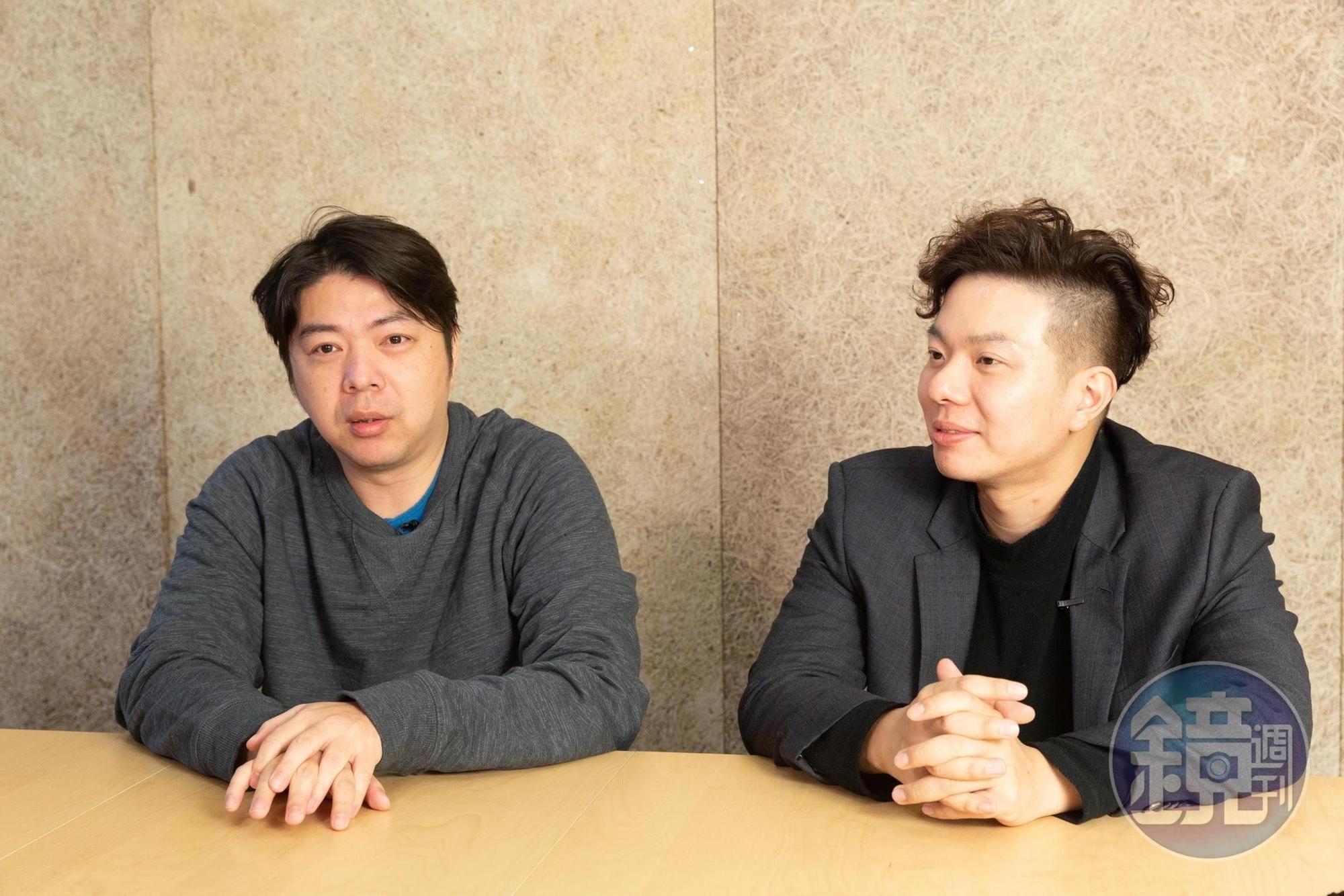 張耿銘(左)、郝柏翔認為編劇往往因滿腦子都是可怕的畫面,晚上容易疑神疑鬼。