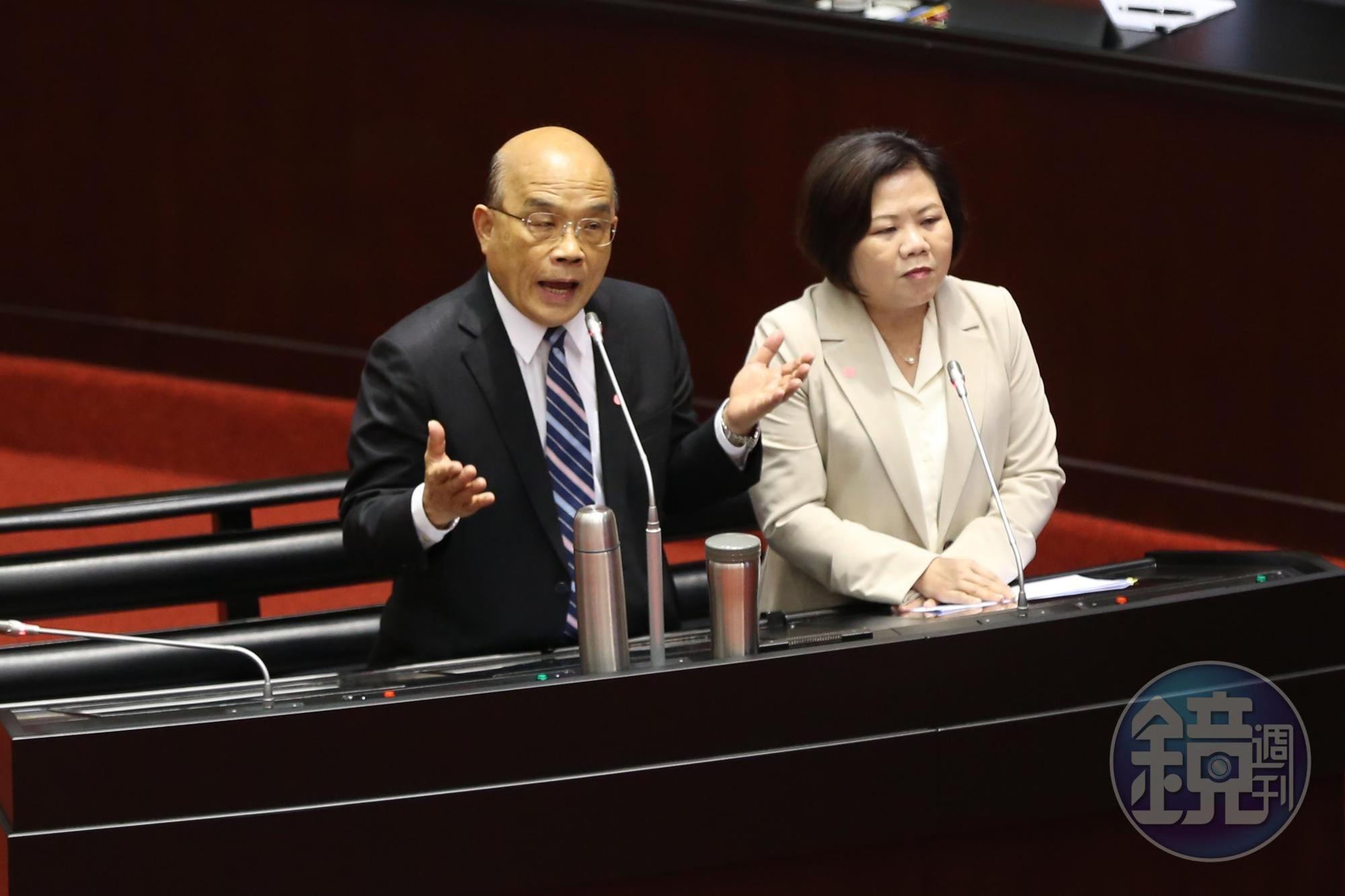 行政院長蘇貞昌與立委蔣萬安因紓困特別預算案勞動部編列零預算槓上。