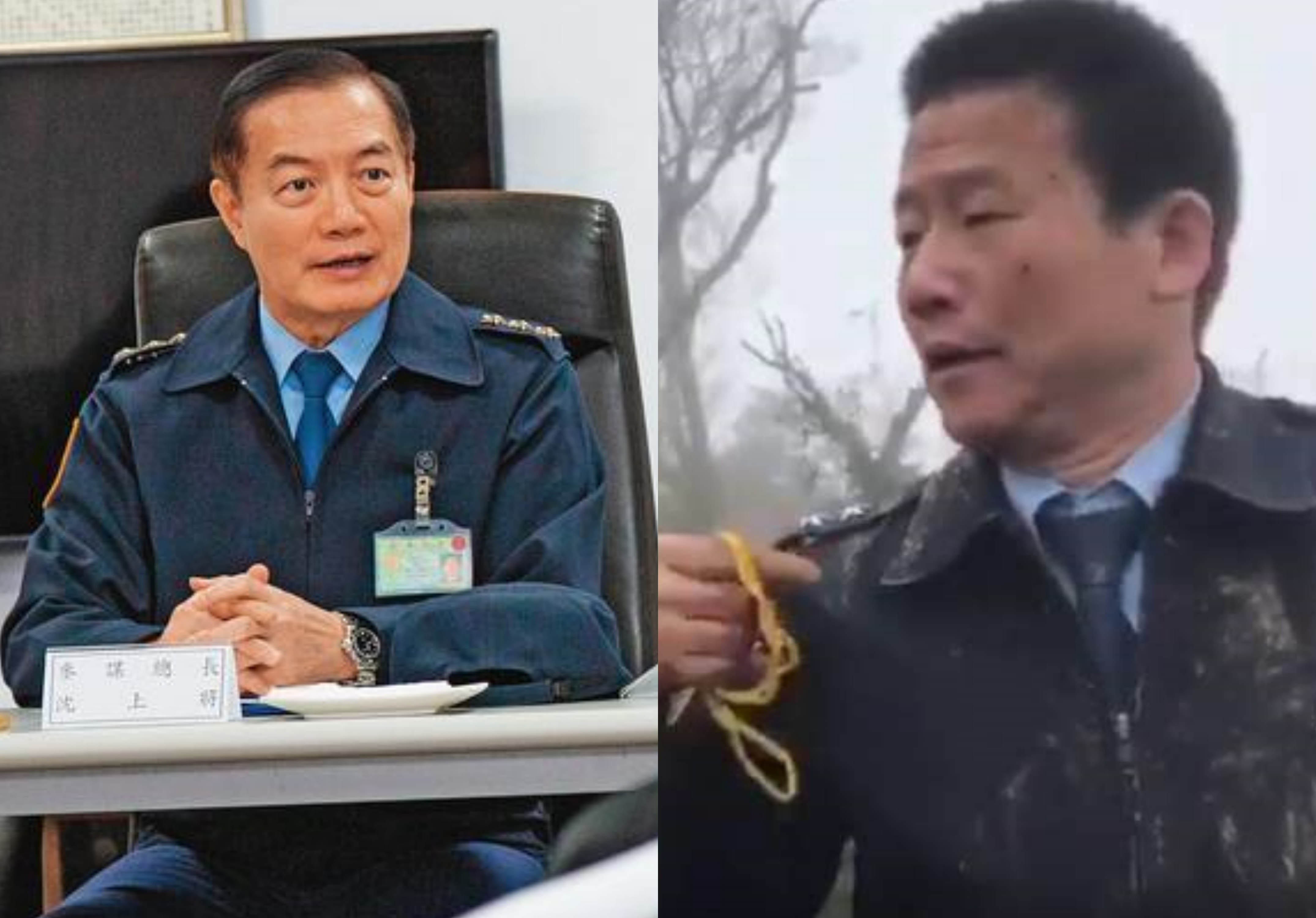 沈一鳴總長（左，軍聞社提供）不幸殉職，生還的曹進平中將（右，投書畫面）投書國軍期刊悼念。