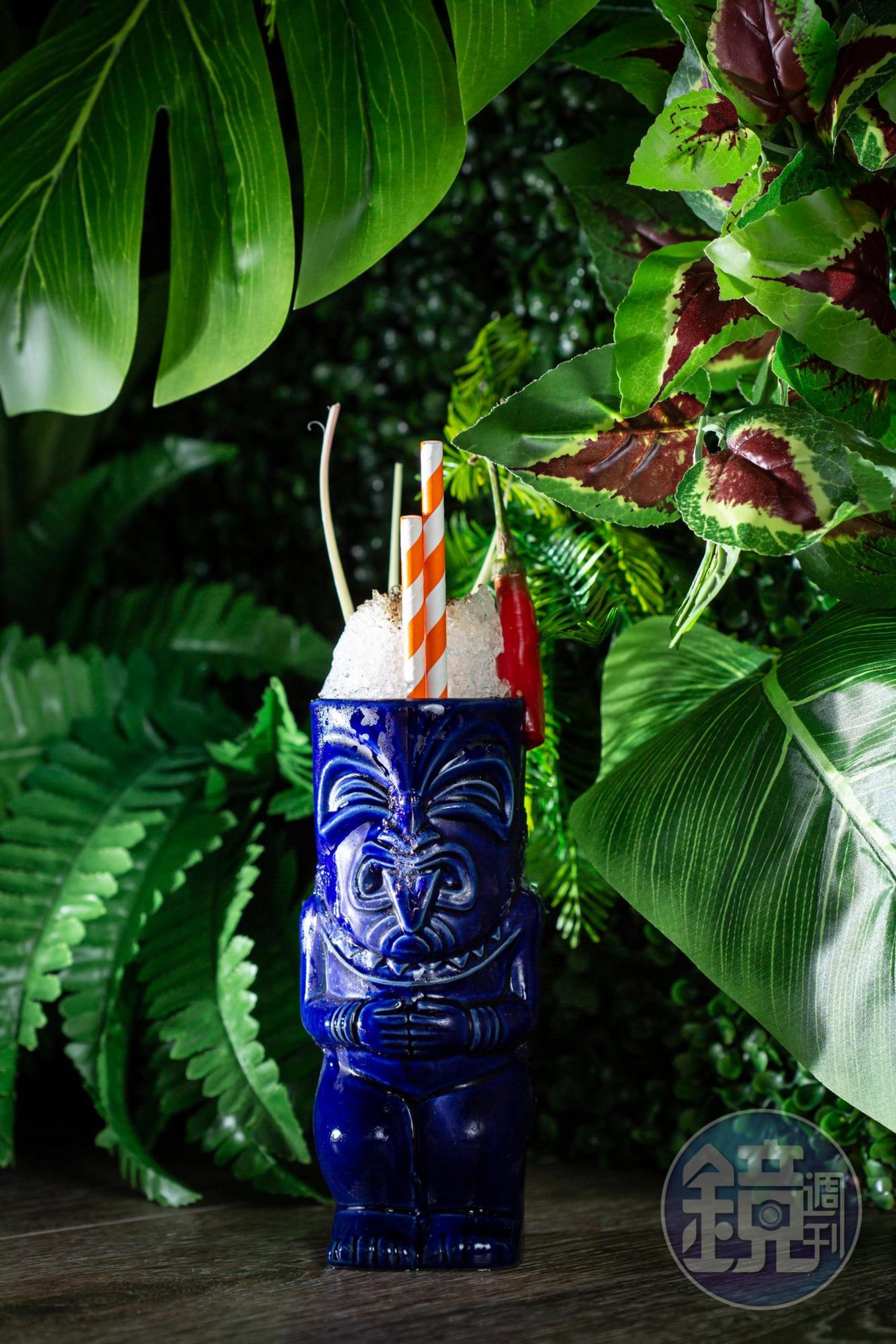 隱藏版調酒「辣椒Tiki」辣味強勁,是緩解壓力的妙飲。(380元/杯)