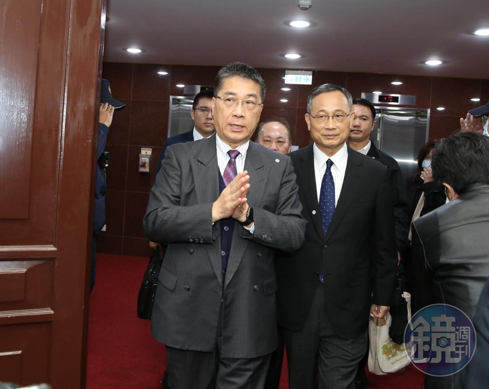 內政部長徐國勇、警政署長陳家欽今早前往立法院備詢。
