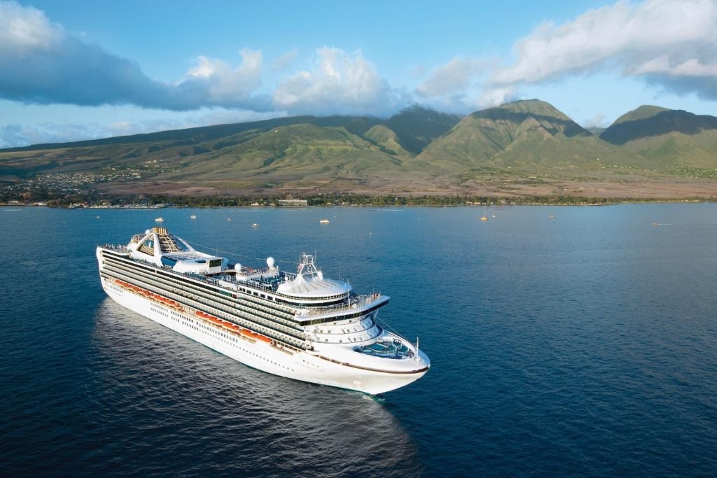 公主郵輪旗下的至尊公主號，一人下船後確診染武漢肺炎，目前郵輪內有21人出現症狀。（翻攝自公主郵輪推特）