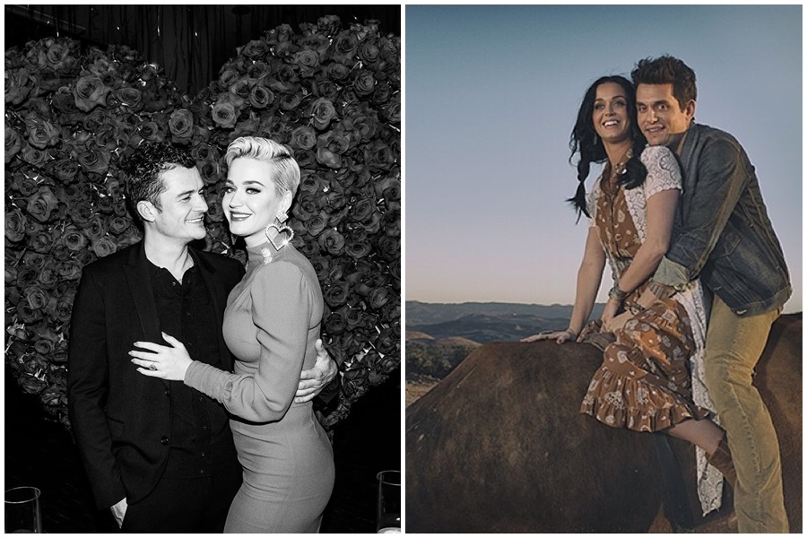 凱蒂佩芮與音樂才子約翰梅爾（右圖）的戀情同樣經過多次分合，最終情歸奧蘭多布魯（左圖）。（翻攝自凱蒂佩芮IG／東方IC）