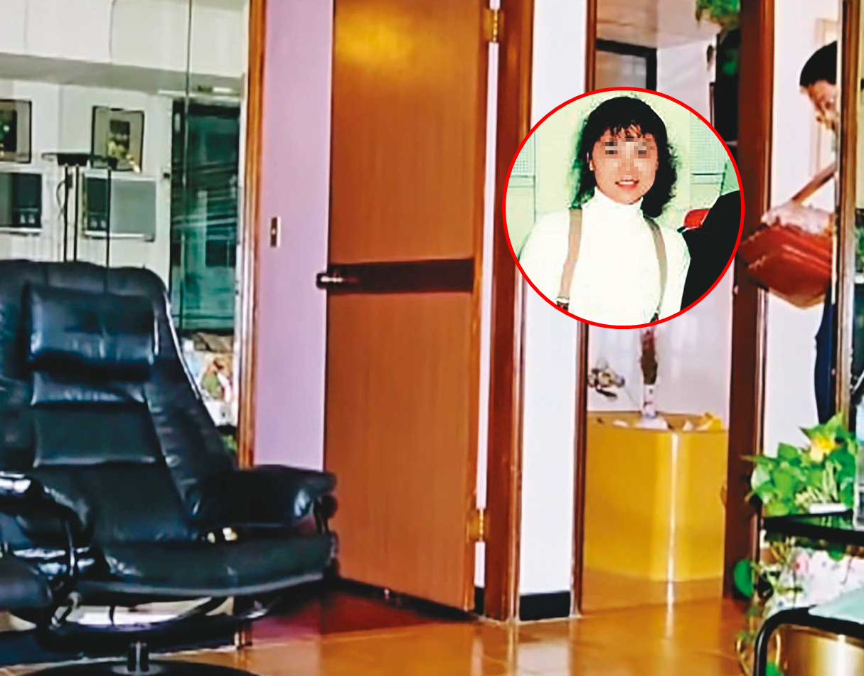 英文老師張靜華（紅圈者）失蹤後，住處陳設仍十分整潔，不像一般的命案現場。（翻攝畫面）