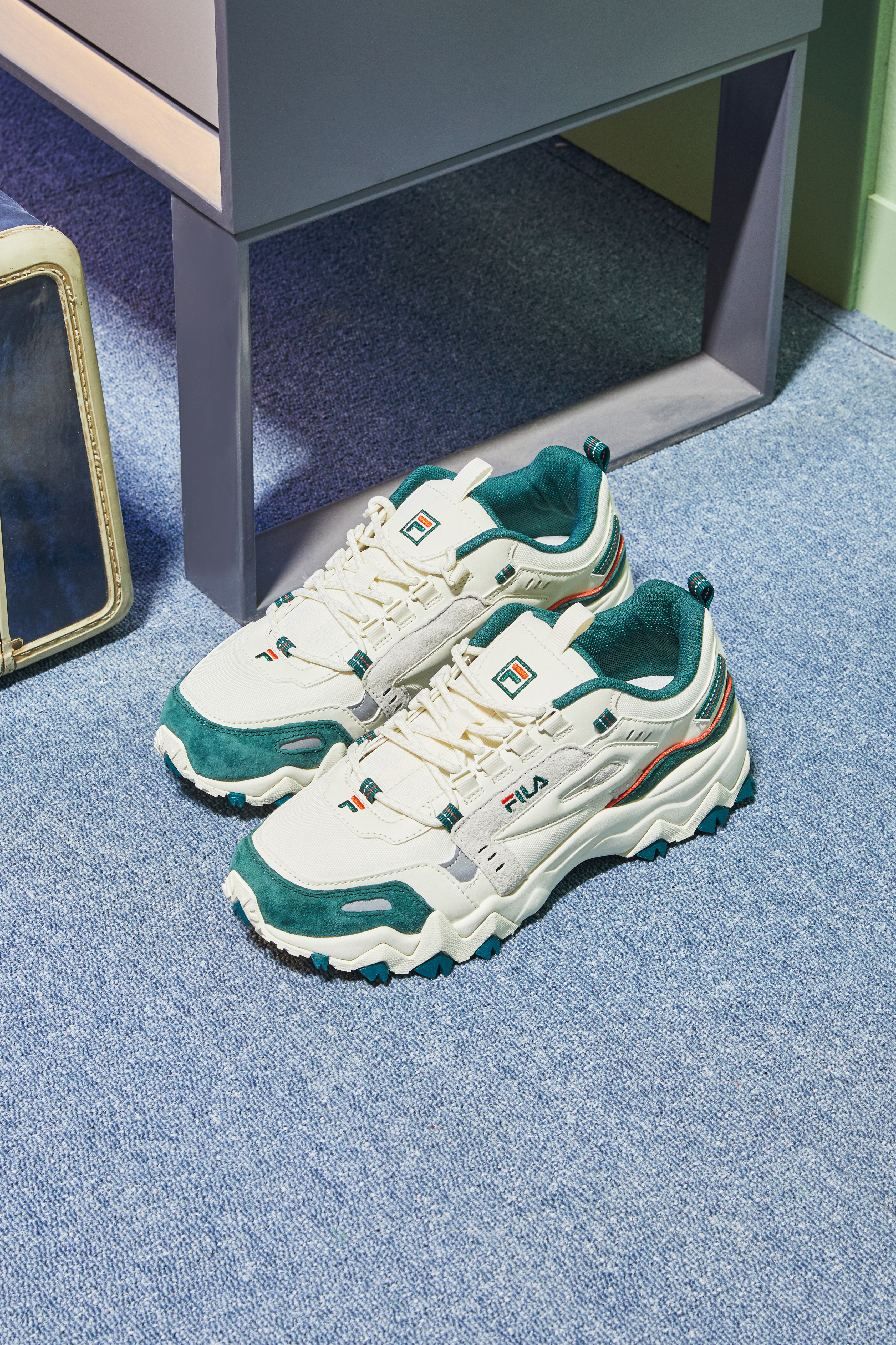 綠白色OAKMONT TR老爹鞋。NT$2,480（FILA TAIWAN提供）