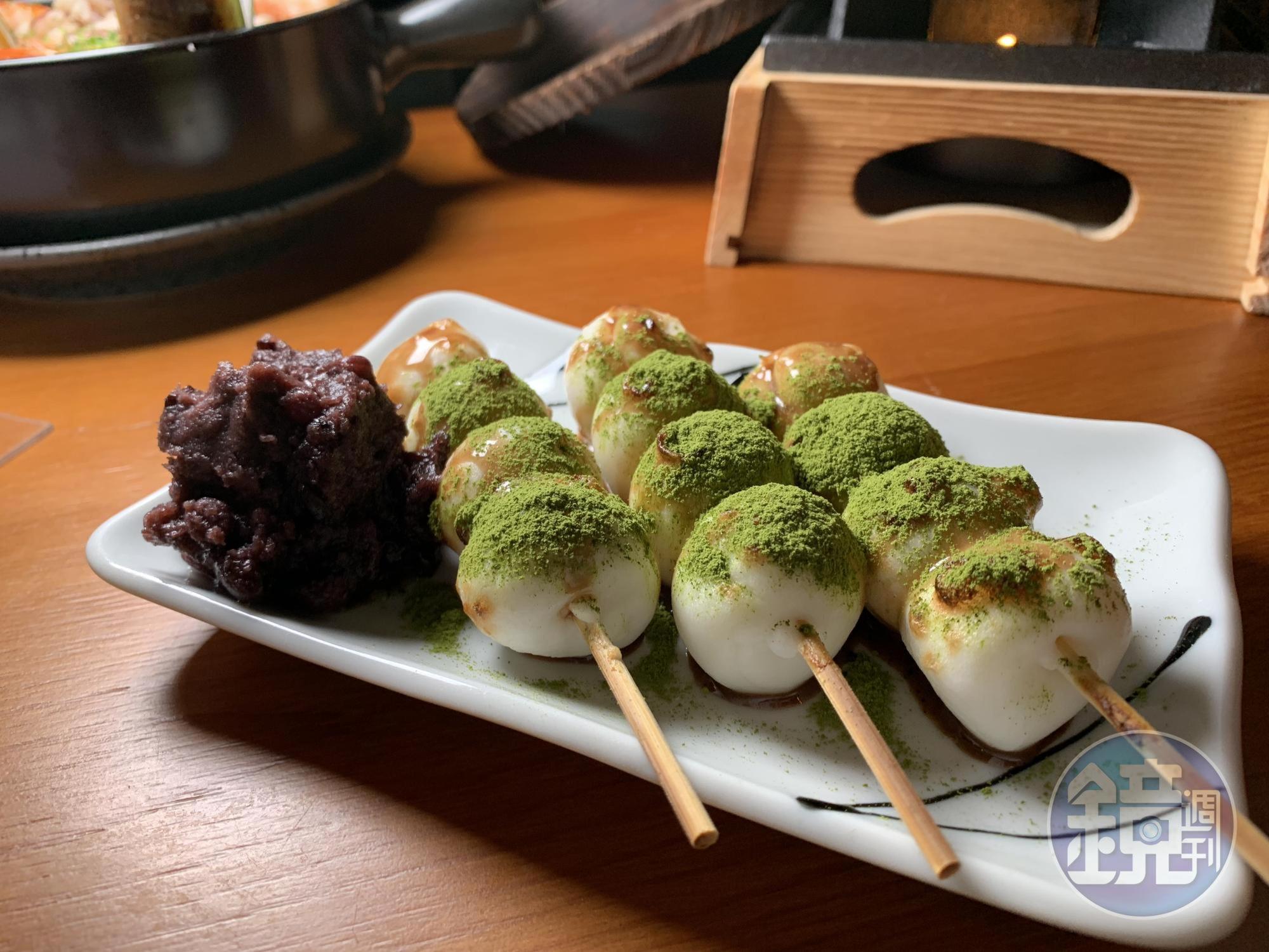 飯後甜點來份「日式抹茶紅豆糰子」,蜜甜療癒。(160元/份)