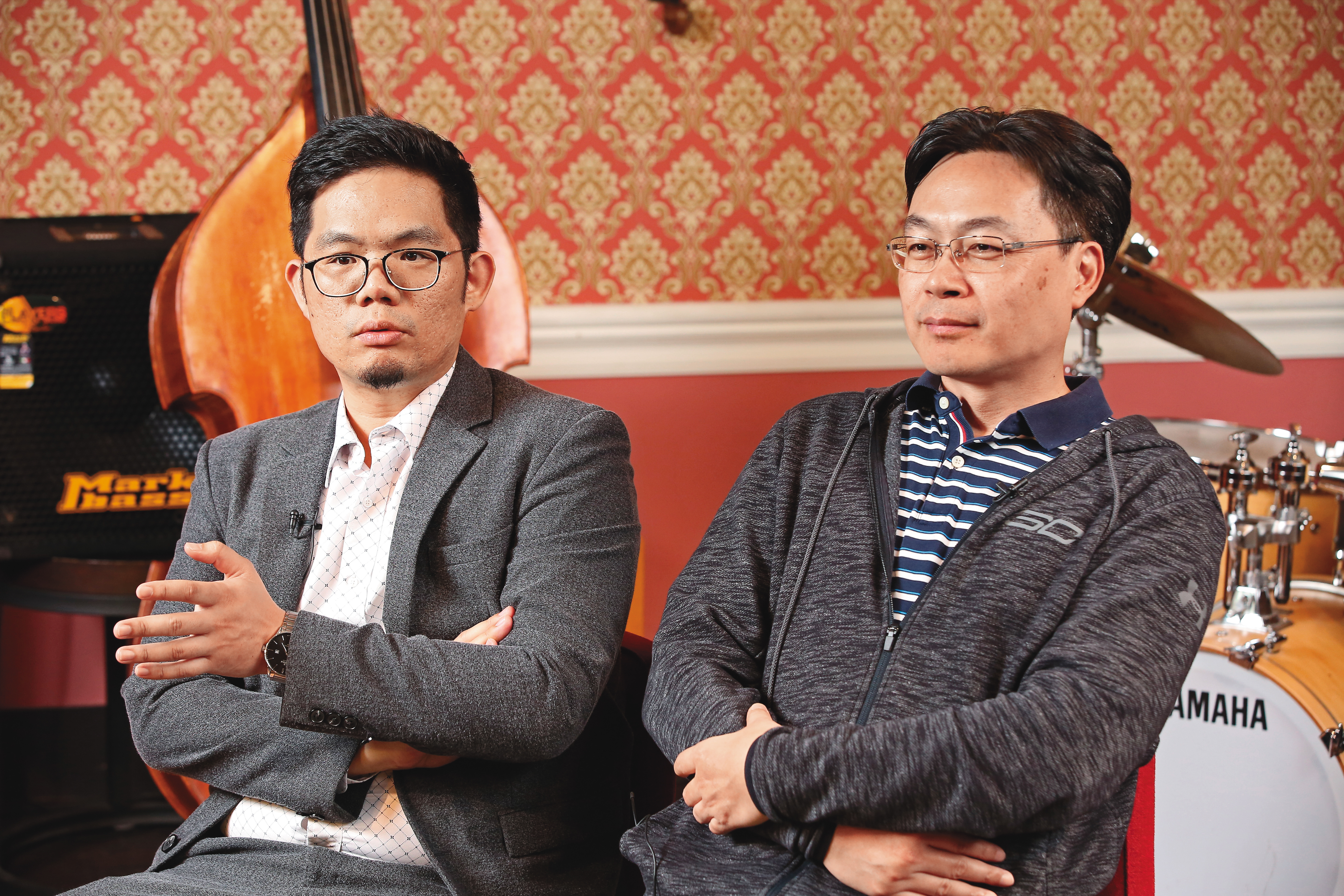 資策會徐維佑(左)、工研院賴文奎(右)一同參與IPMB創意銀行的合作計畫。(場地提供:文水藝文中心)