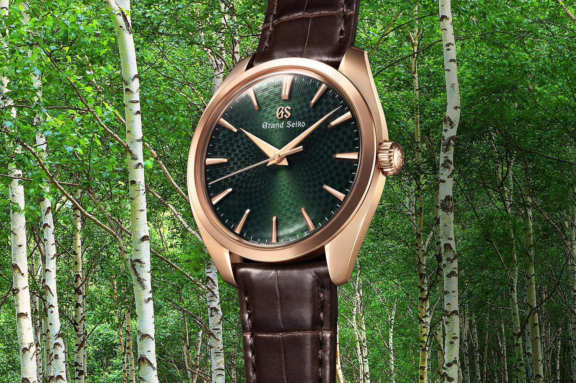 SBGW264以GRAND SEIKO製錶工房附近的白樺樹林為靈感發想，帶來綠中透白的獨特風貌。全球限量120只，定價25,000歐元，折合台幣約85萬元。