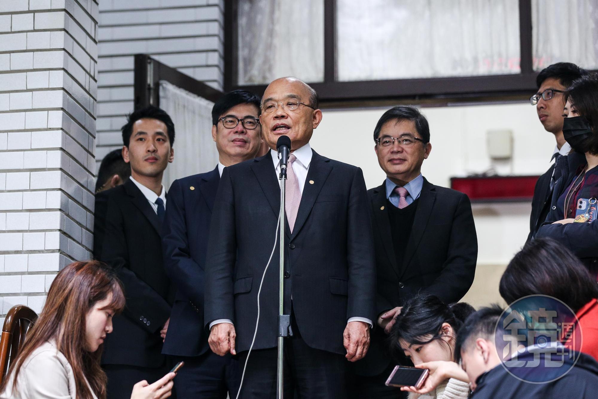 行政院長蘇貞昌今接受媒體訪問。