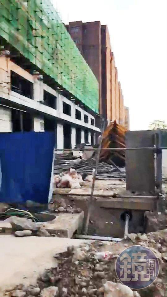 金三角詐騙集團藏身這棟施工中的大樓，當地環境惡劣，衛生狀況極差。（讀者提供）