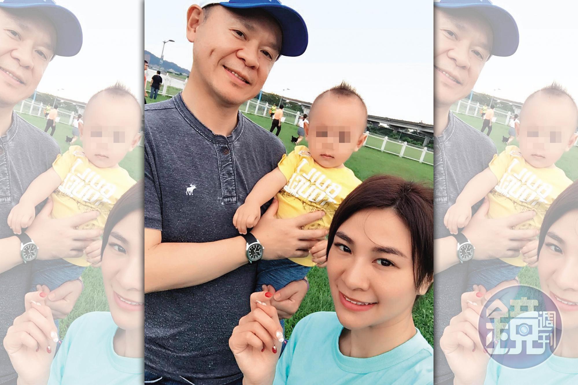 林以婕(右)曾為蘇睿騏(左)生下一子,兩人常帶著孩子出遊。(讀者提供)