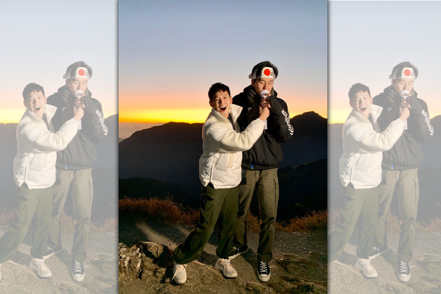 威廉和風田先登合歡山練體力。（TVBS提供）