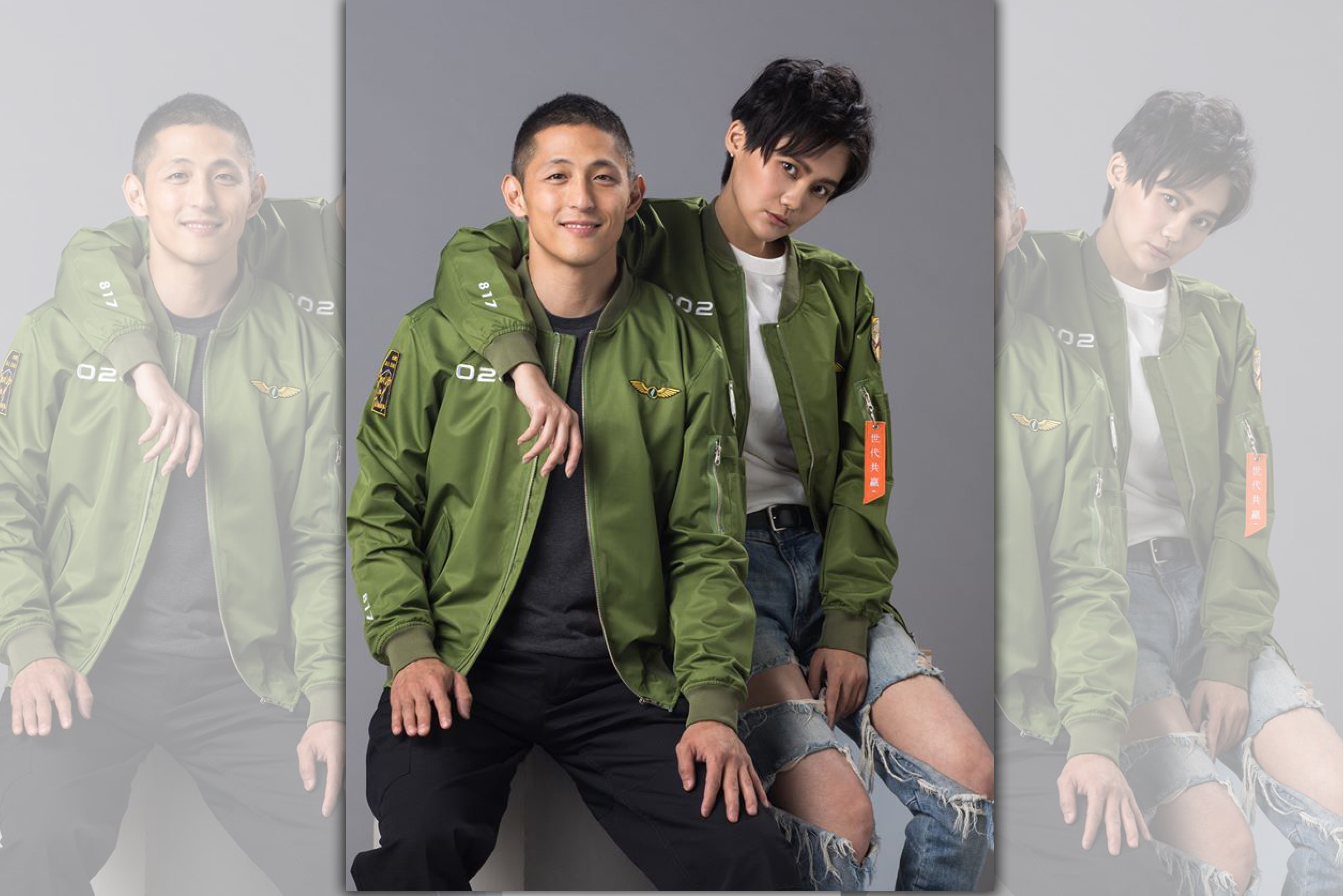 民進黨推出2020紀念版飛行夾克，曾找政壇新秀吳怡農、賴品妤拍攝宣傳照。（翻攝民進黨臉書）