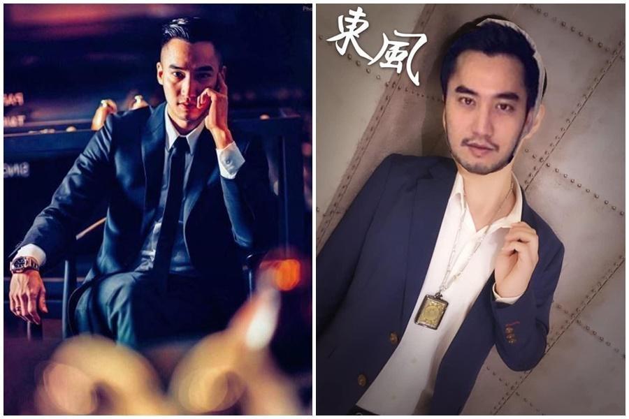 賴弘國被牛郎店盜用照片當成招牌吸客，昨天傳了二張朋友幫他後製的圖，還幫他取了藝名「東風」。（翻攝自IG 、翻攝自網路）
