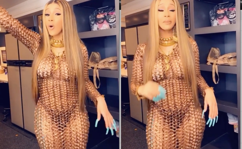 卡蒂B打扮妖嬌又美麗，連噴髒話警告大家別掉以輕心。（翻攝自Cardi B官方Instagram）