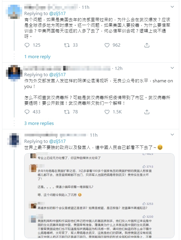 許多網友痛批趙立堅的說法邏輯不通。（翻攝自推特）