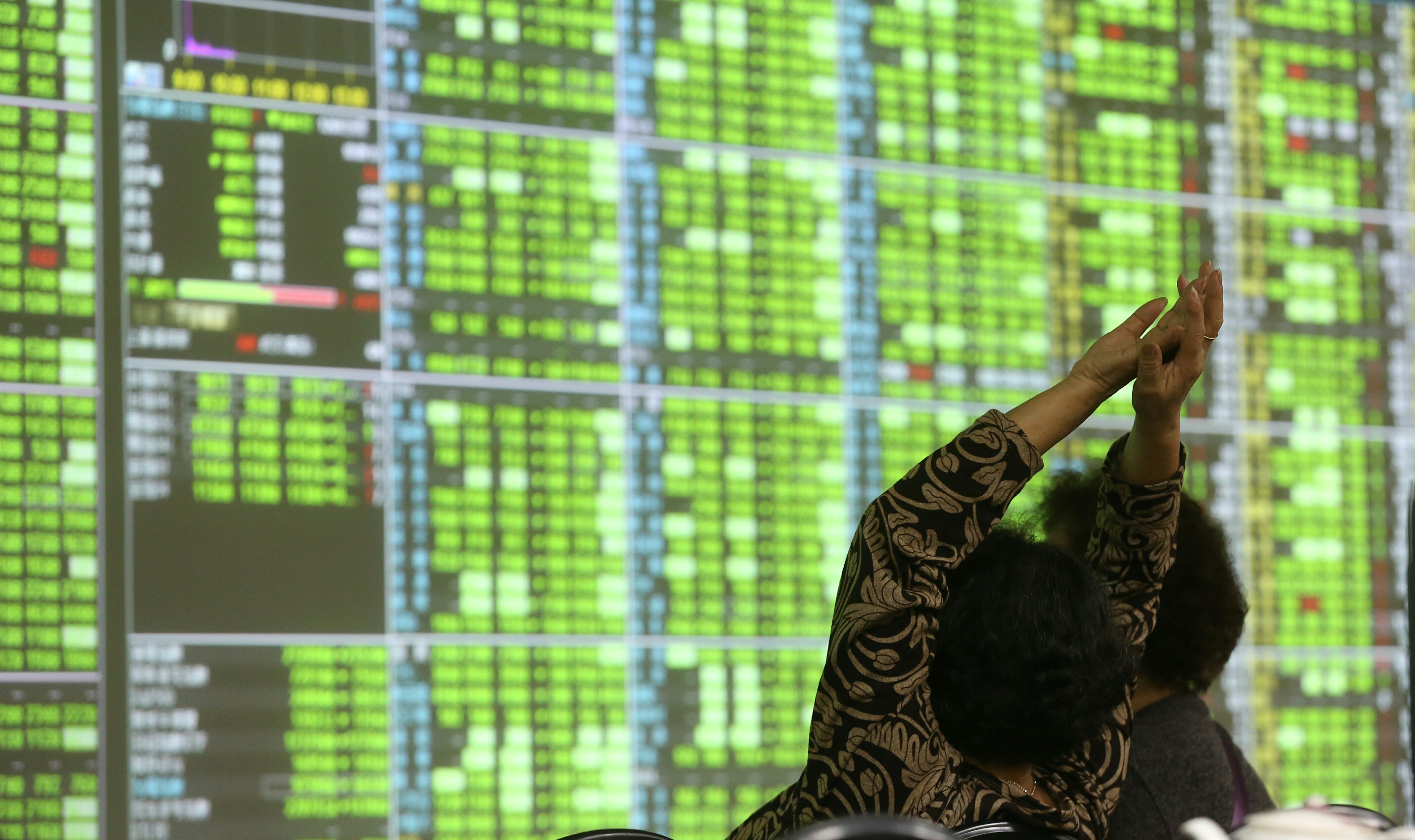 台股13日陷入黑色星期五風暴，股市一片綠油油。