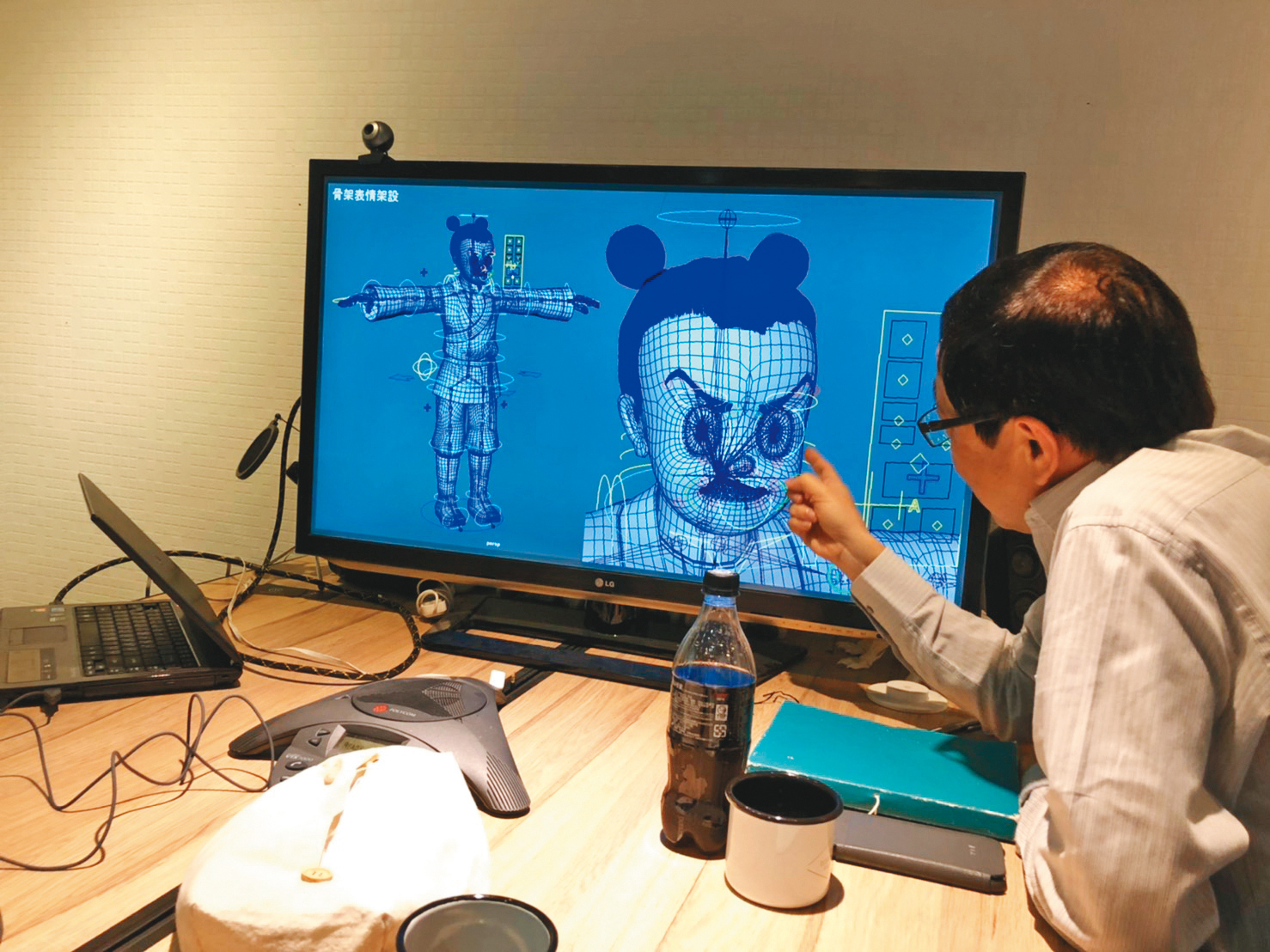 動畫團隊花費3個月打造諸葛四郎的3D建模雕刻細節,還原角色表情。(童年漫畫提供)