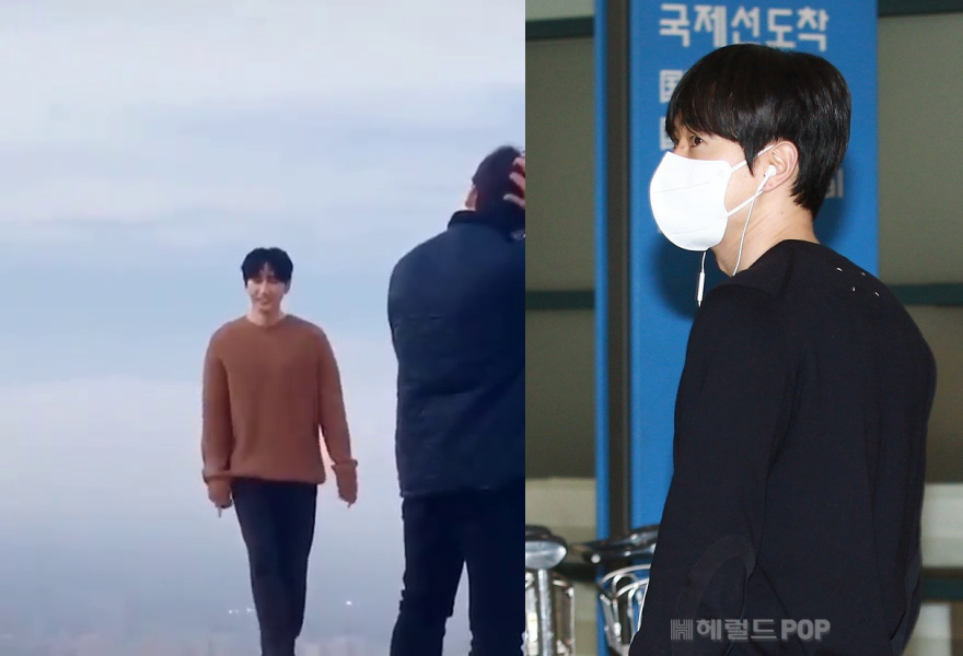 Super Junior成員銀赫日前被拍到在西班牙進行拍攝工作，未戴口罩惹粉絲擔心，今入境韓國機場乖乖戴罩現身。（網路圖片）