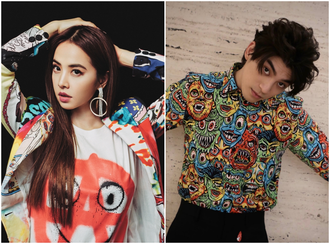 蔡依林、林哲熹近期皆穿上MOSCHINO 2020早春結合恐怖電影元素的服裝。（藍鐘提供）