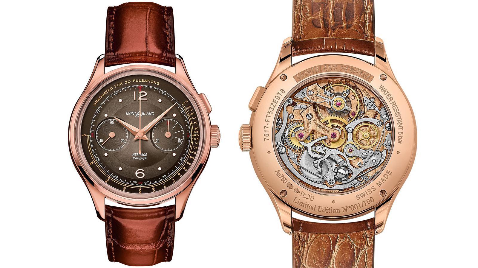 Heritage脈搏計腕錶｜錶徑40mm、18K玫瑰金錶殼、MB 13.21手上鏈機芯、時間指示、脈搏計、計時碼錶功能、防水50米、限量100只、建議售價約NTD 1,242,000