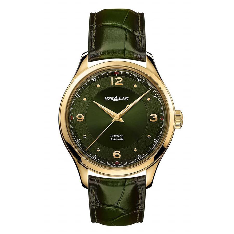 Heritage大三針綠面腕錶｜錶徑40mm、18K黃金錶殼、MB 24.27自動上鏈機芯、時間指示、防水50米、建議售價約NTD 294,000