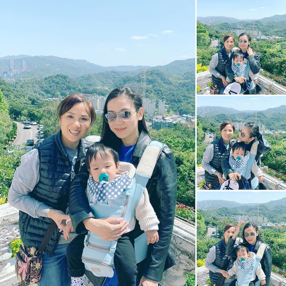 梁敏婷(右)帶兒子去掃墓,卻遭網友酸。(翻攝自「星星元元向前衝」臉書)