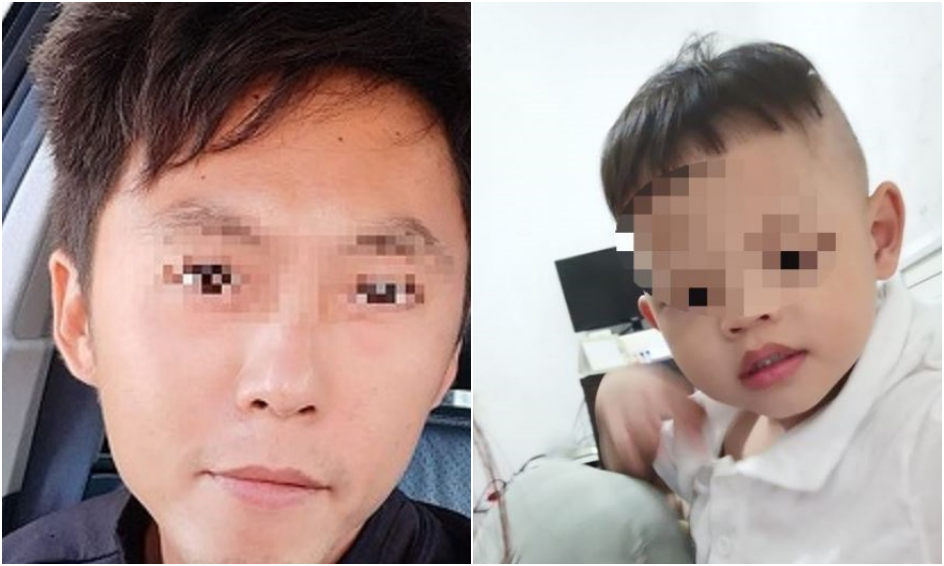 4歲繼子（右）被繼父陳嫌（左）踹死，半夜丟出家門，陳嫌供稱施暴時，妻子都在場。（翻攝臉書）