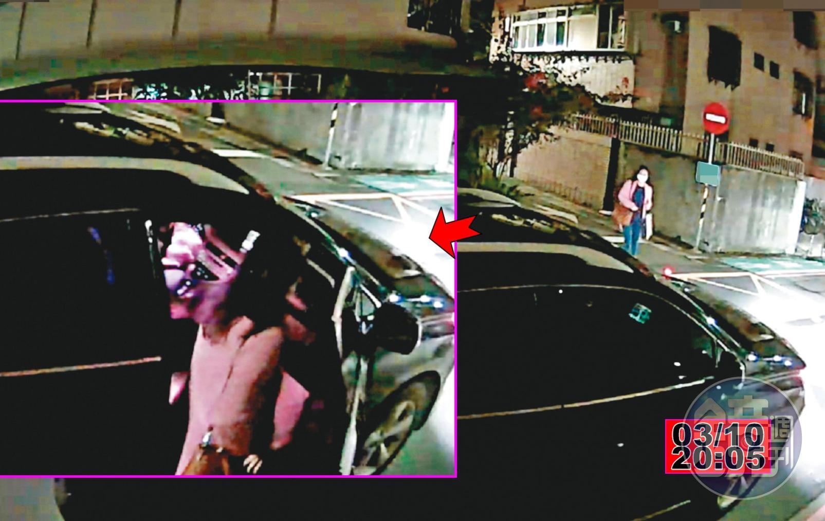 03/10 20 : 05晚間8點多,王浩結束幽會後,先開車到華廈後方的巷弄等待。20 : 05 陳淑娟確認沒有可疑人車後,搭上王浩座車,由王送她回家。