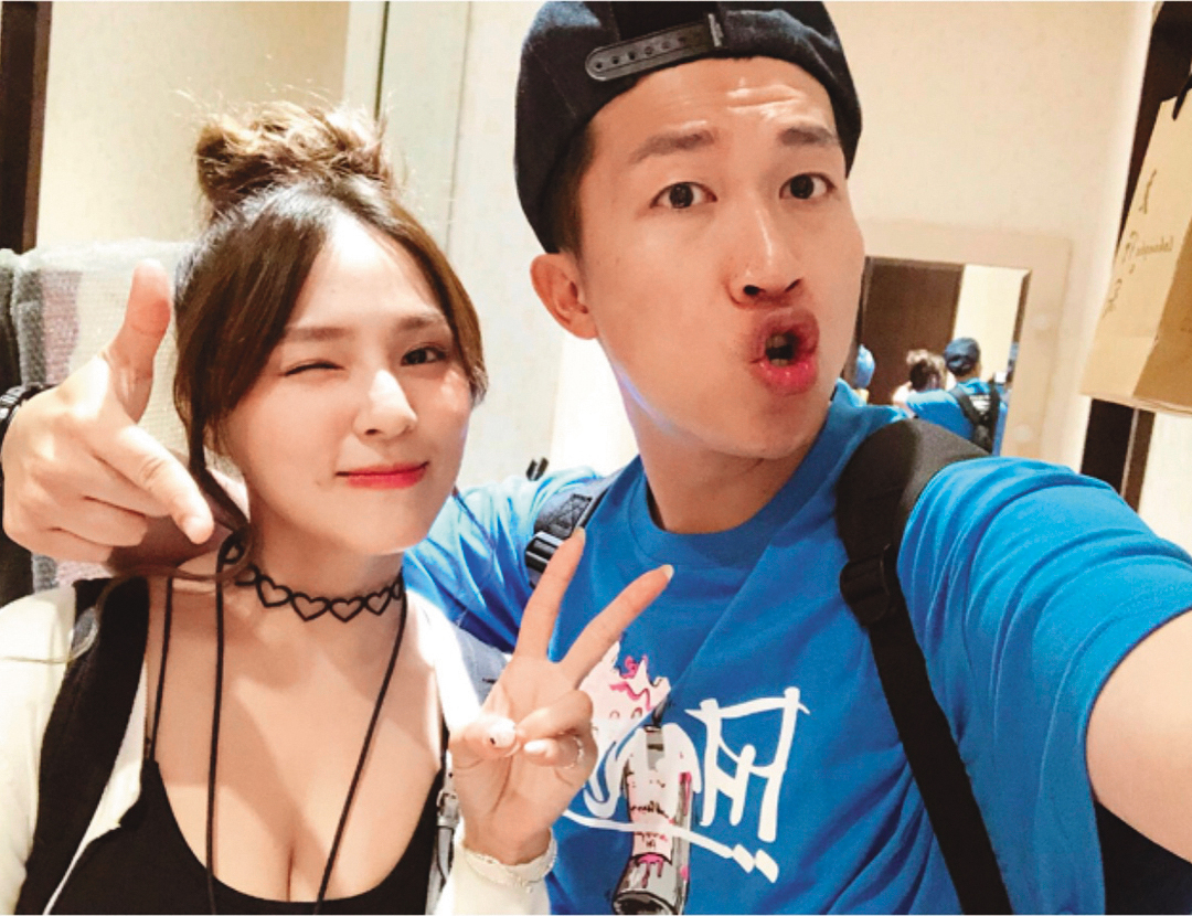 張立東（右）也是熊熊的「閨密」，2人撇清有交往。（翻攝自熊熊IG）