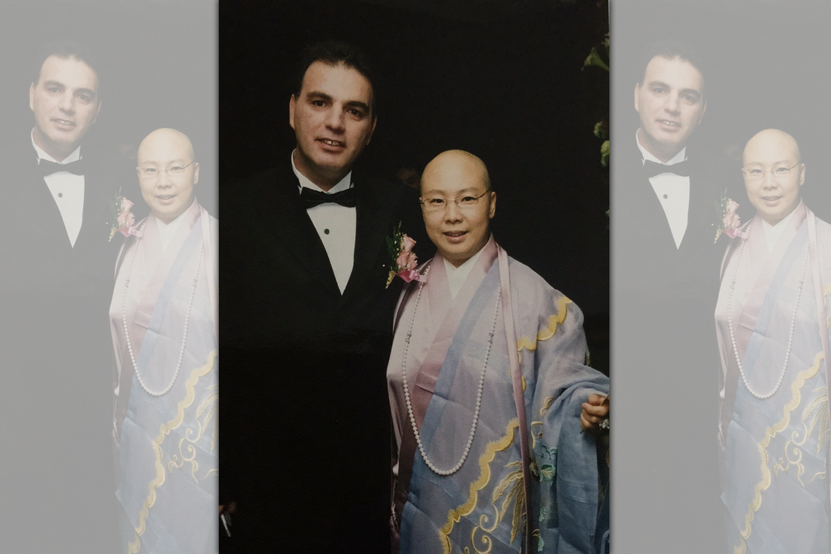 恆述法師與傳說中的金主。（翻攝自恆述法師臉書）