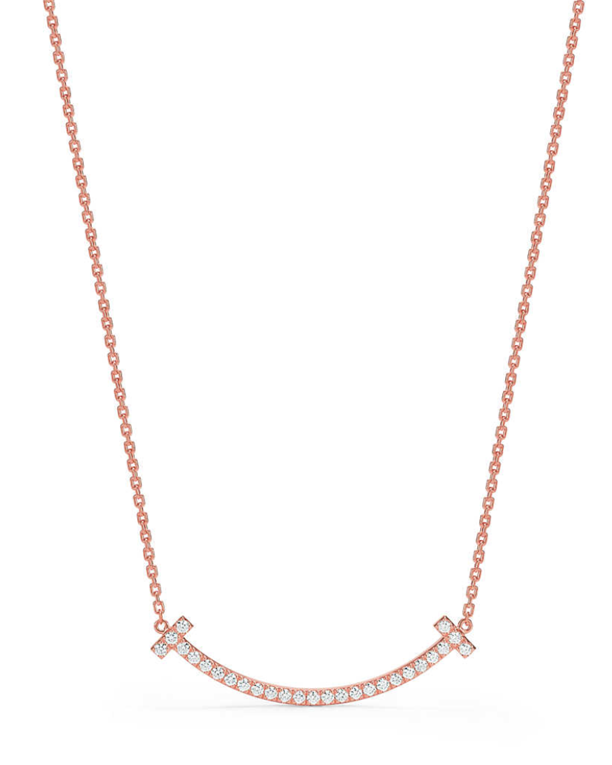 金多美在劇中佩戴的Tiffany T Smile鑲鑽項鍊（中），NT$159,000。（Tiffany & Co.提供）