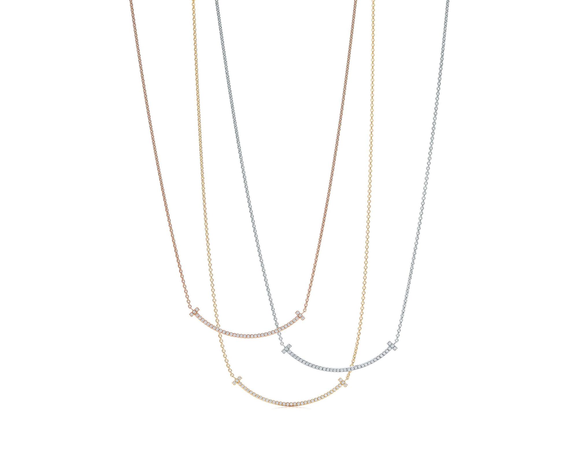 Tiffany T Smile 鑲鑽項鍊(小),NT$71,000。(Tiffany & Co.提供)