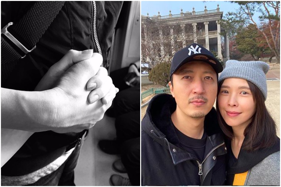 天心貼出一張與老公手握在一起的照片，希望一起度過疫情難關。（翻攝自天心IG）