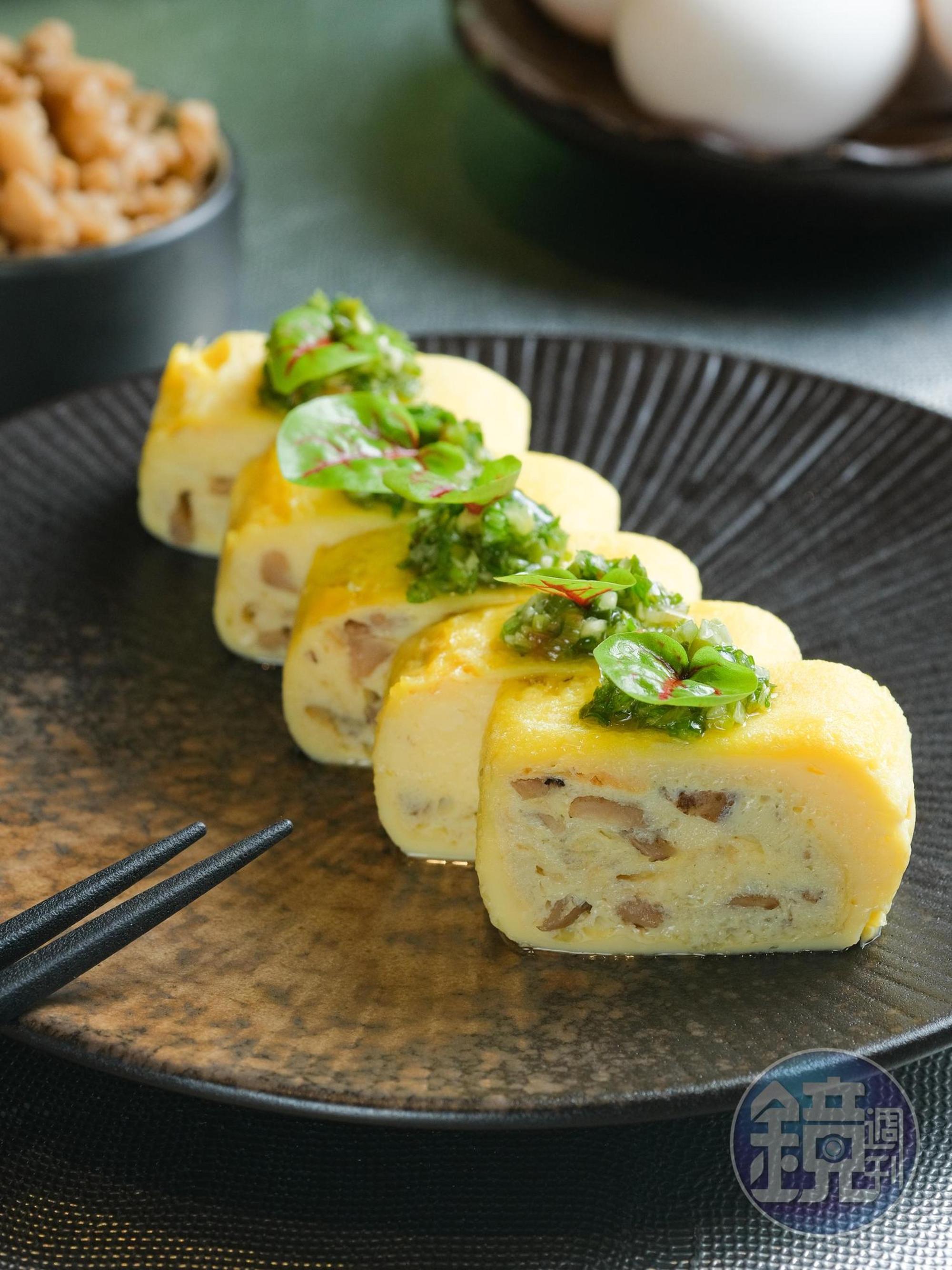 「菜脯玉子燒」把菜脯蛋改良為玉子燒，鹹甜帶脆。（150元／份）