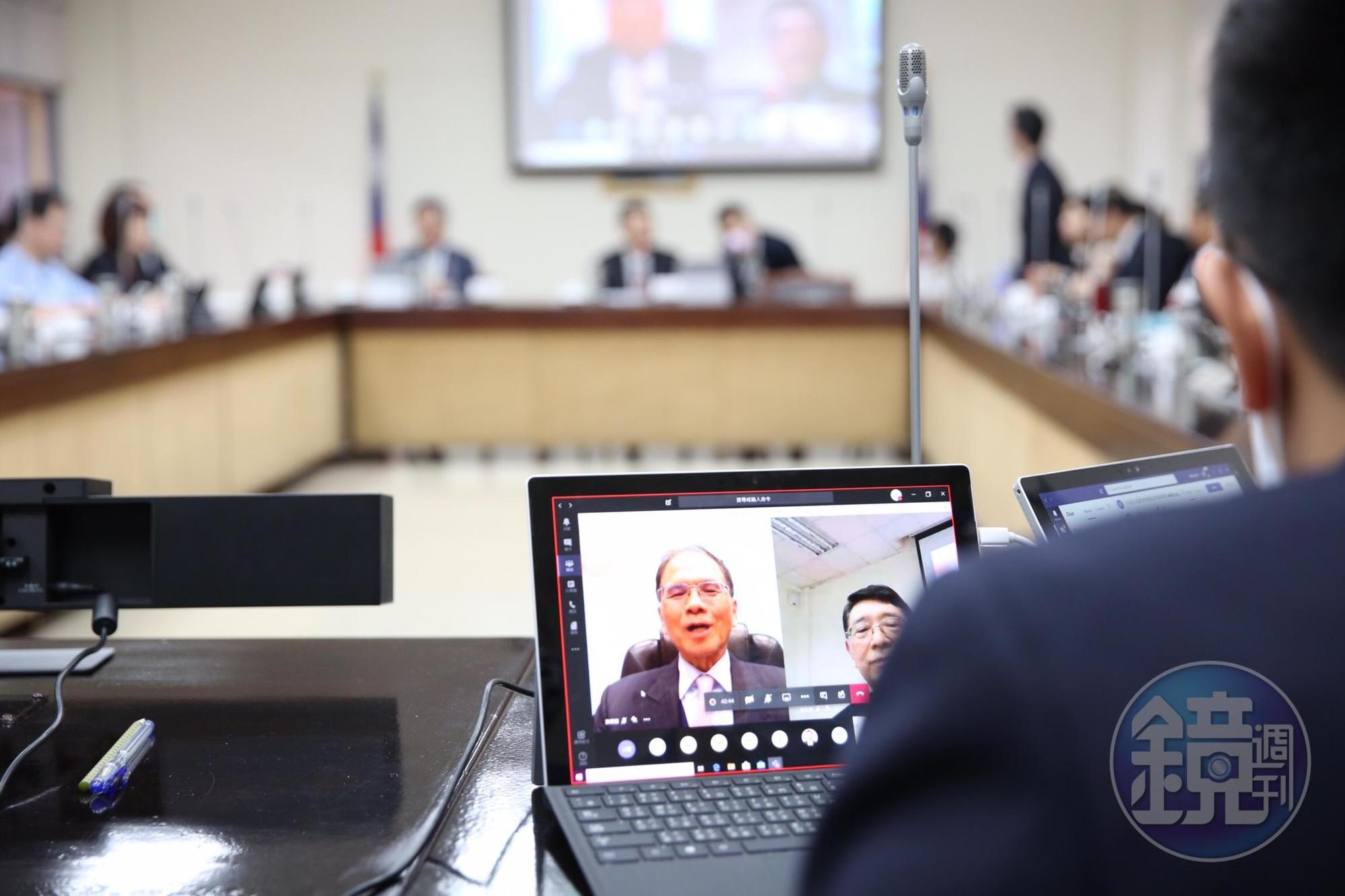 立法院長游錫堃以視訊方式參與會議。