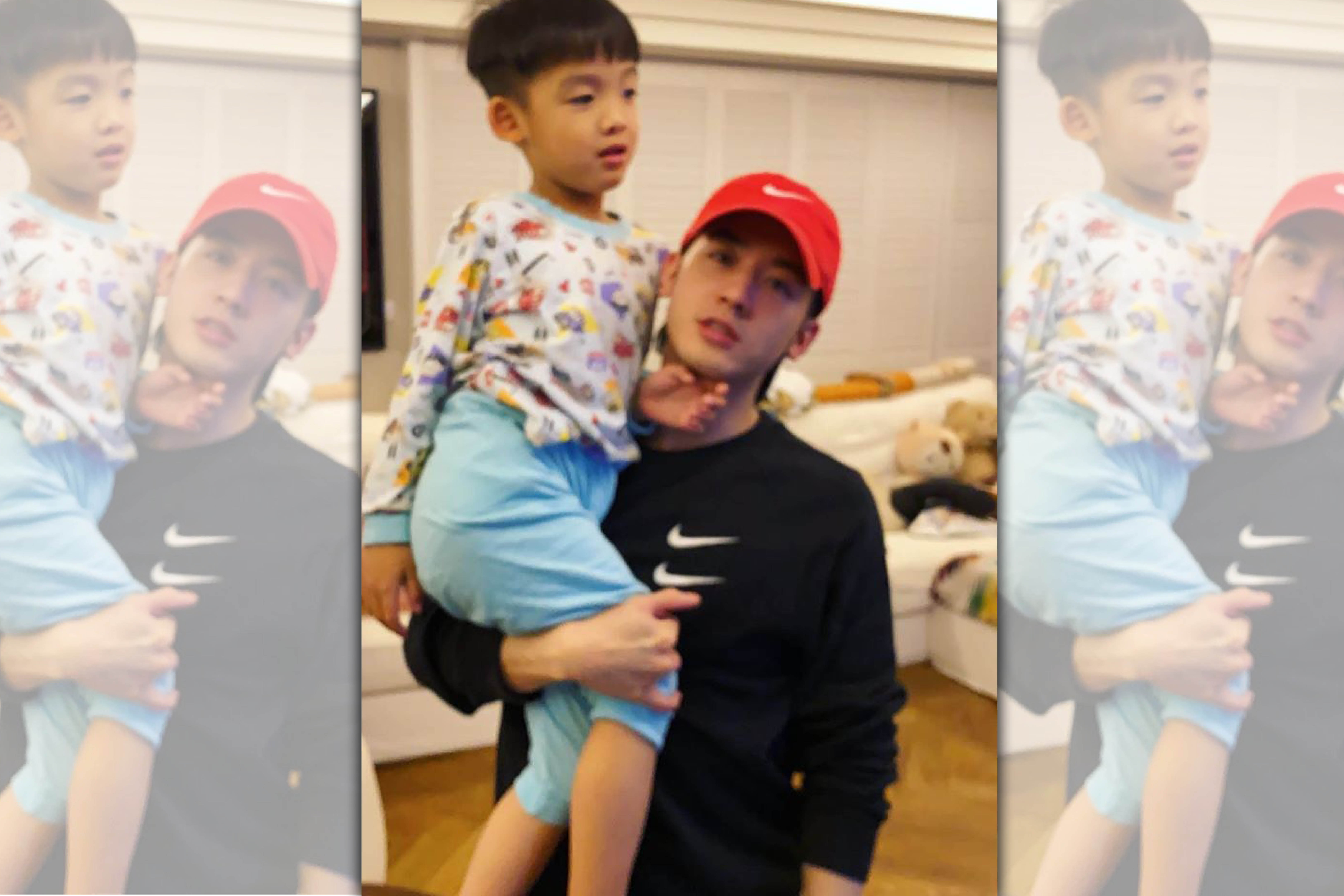 小樂明明上個月才見過飛飛，一見到面又覺得飛飛抽長了。（翻攝自小樂臉書）