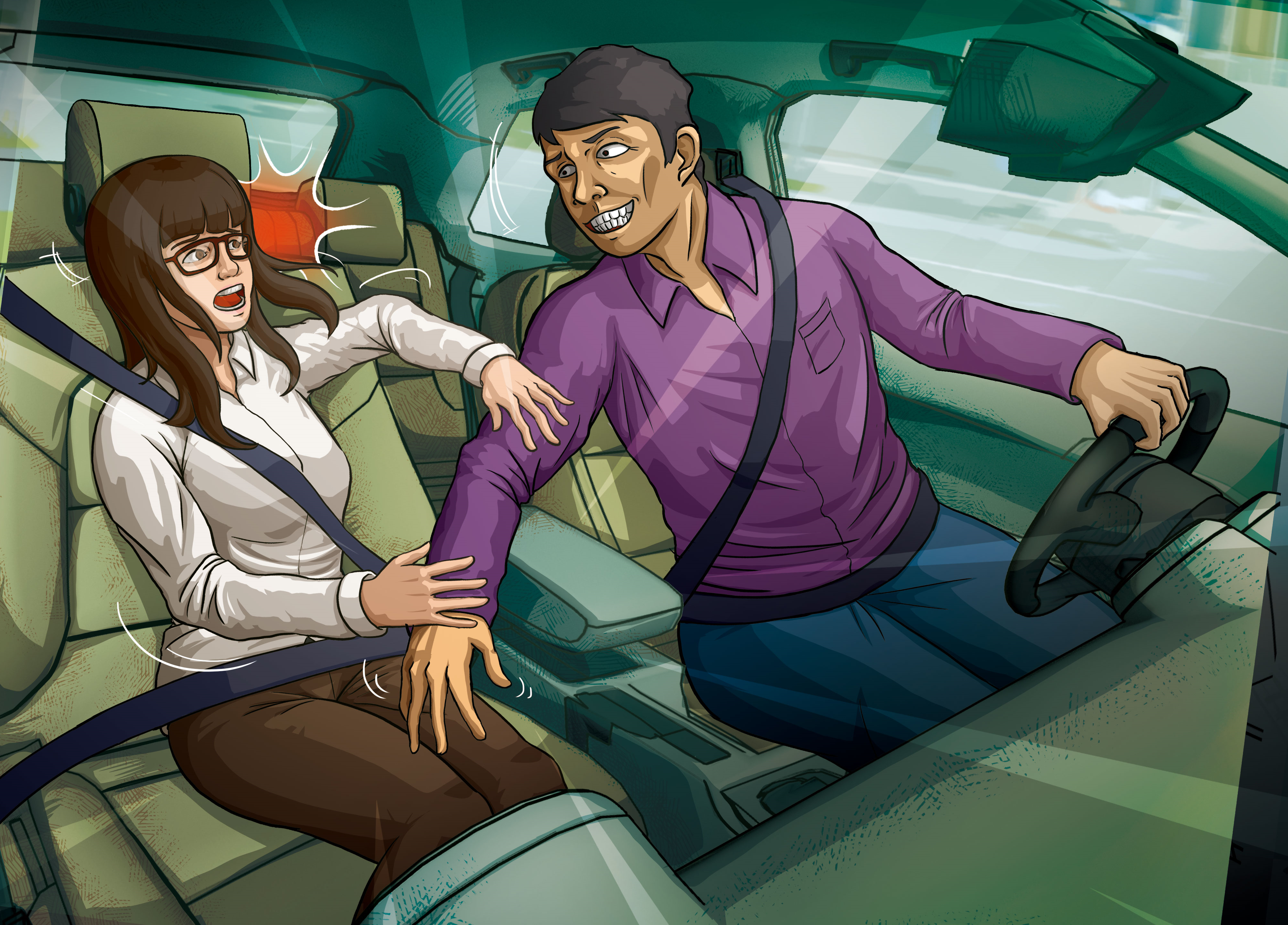 某高職建教組長利用陪同學生面試的機會，在車上撫摸女學生大腿。