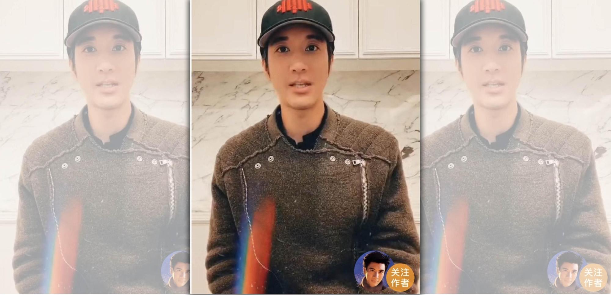王力宏年初曾高燒38.5度，一度懷疑得新冠肺炎，王力宏透過影片表示，近期都乖乖待在家中自我隔離，哪裏都不去。（摘自王力宏微博）